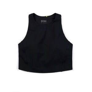 New Tasc Performance Black Sculpted Activewear Crop Tank Top Sports Bra Workout
